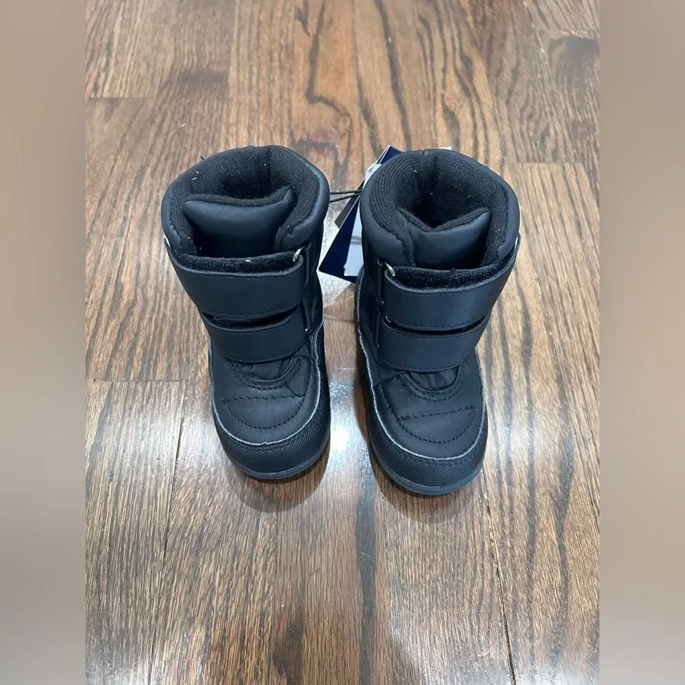 New Khombu Little Boys and Girls Neek2 Waterproof Leather Snow Boots Sz 5 Black